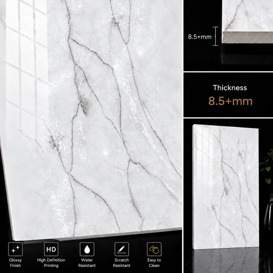 AL EN Turky Grey Marble Bathroom Tiles - My Home Studio